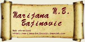 Marijana Bajinović vizit kartica
